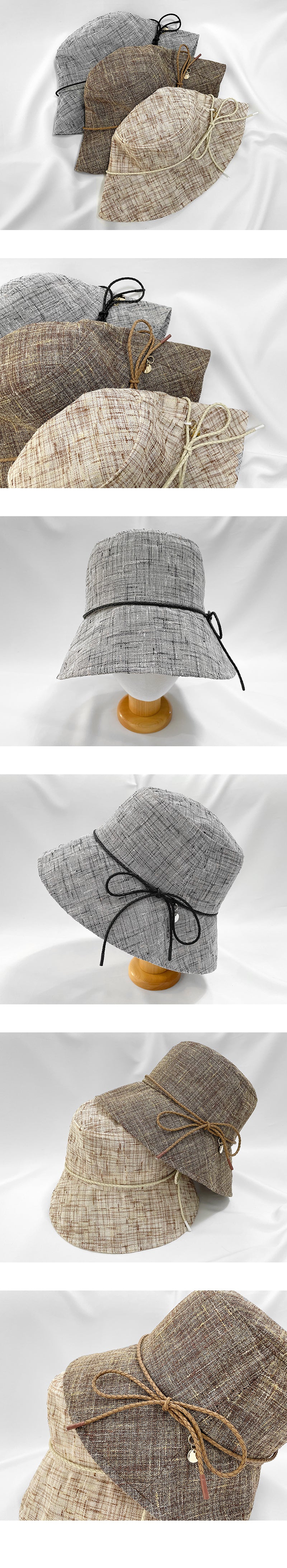 Natural Pure Linen Bucket Hat-Holiholic