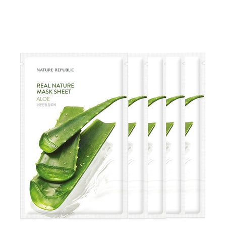 [Nature Republic] Real Nature Aloe Mask Sheet 5 Sheets-Holiholic