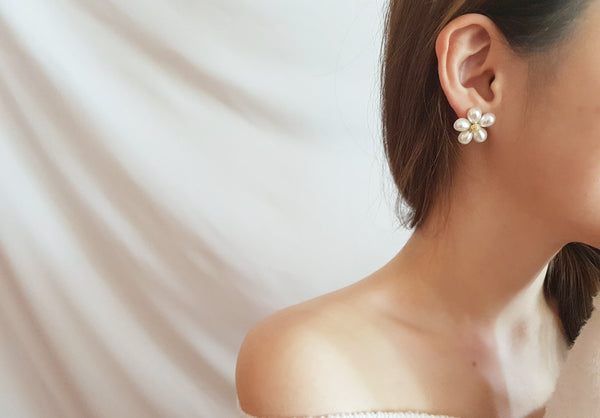 Peony Stud Earrings-holiholic.com