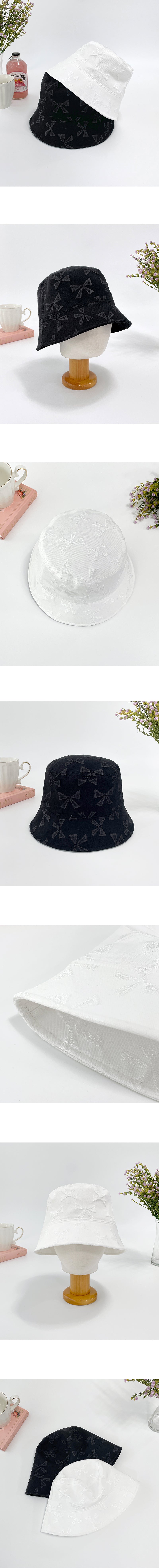 Ribbon Patterned Bucket Hat-Holiholic