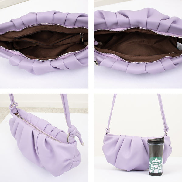 Shirring Half Moon Cross Bag-holiholic.com