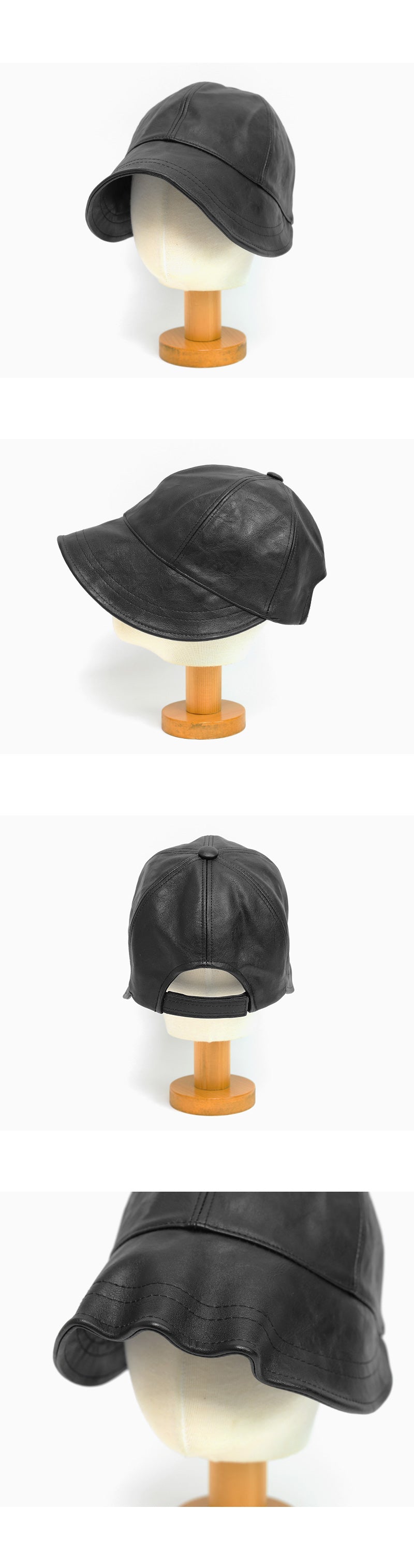 Simple Leather Bucket Hat-Holiholic