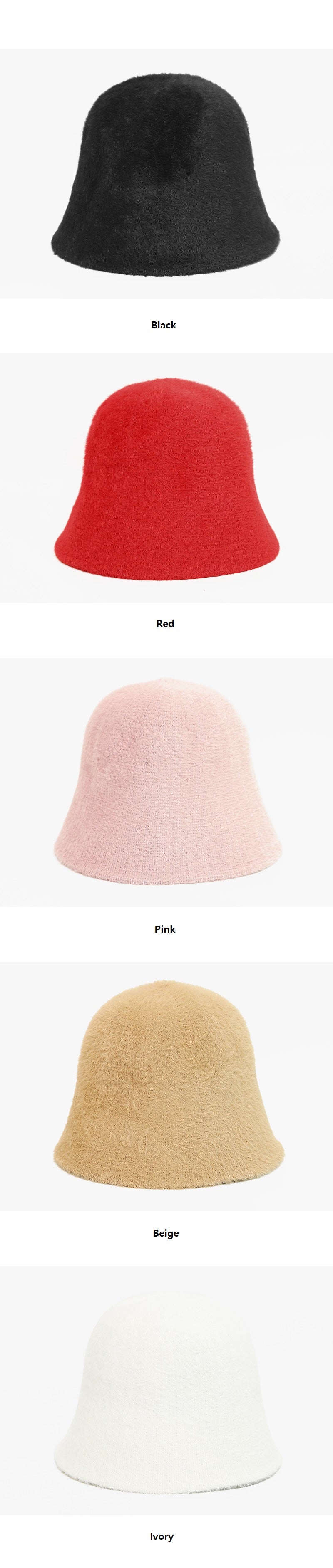 Soft Fake Angora Bucket Hat-Holiholic