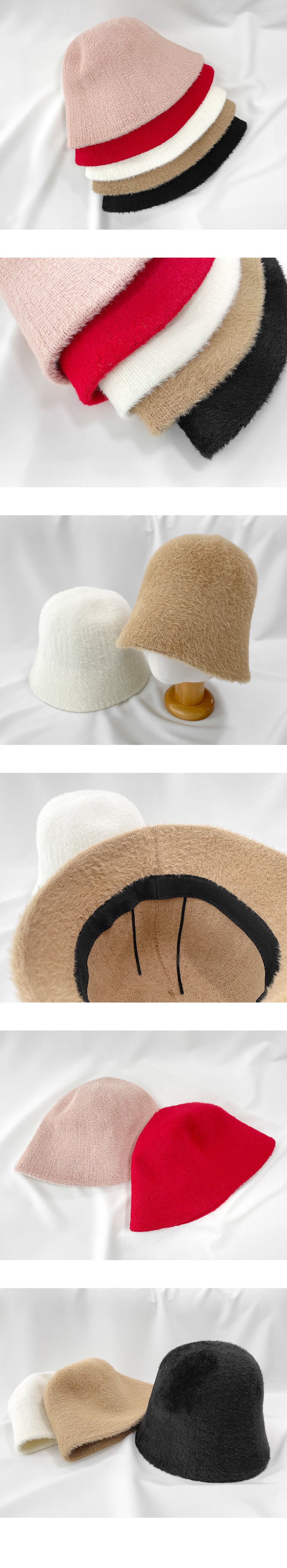 Soft Fake Angora Bucket Hat-Holiholic