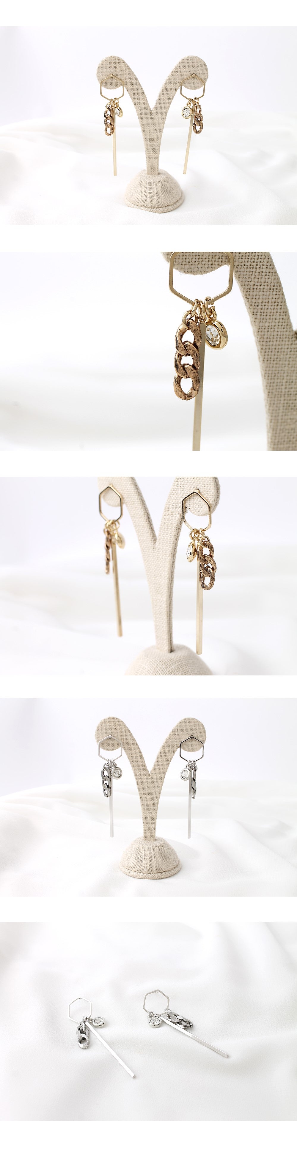 Stick & Chain Drop Earrings-holihoilc.com