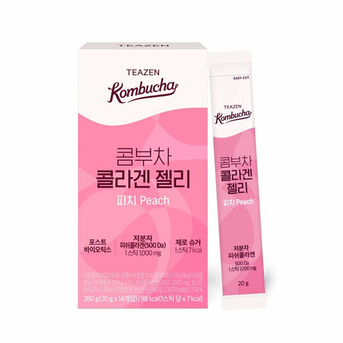 [TEAZEN] Kombucha Collagen Jelly Peach 14 Packs-Holiholic