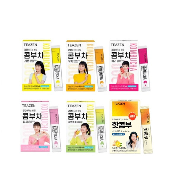 [TEAZEN] Kombucha Lemon, Peach, Yuja, Berry, Pineapple, Ginger Set-Holiholic