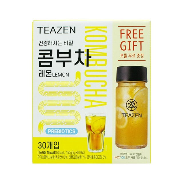 [TEAZEN] Kombucha Lemon Tea with Gift Bottle 30sticks-Holiholic