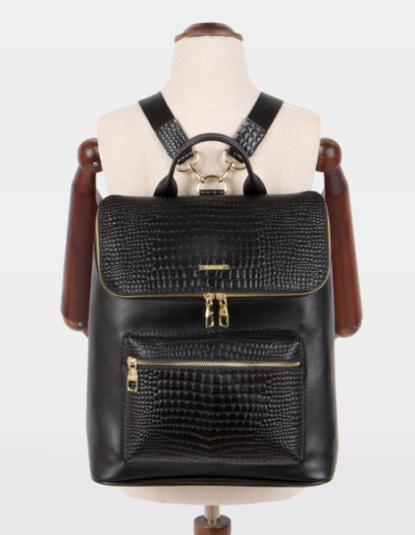 Croc Pocket Leather Backpack-holiholic.com