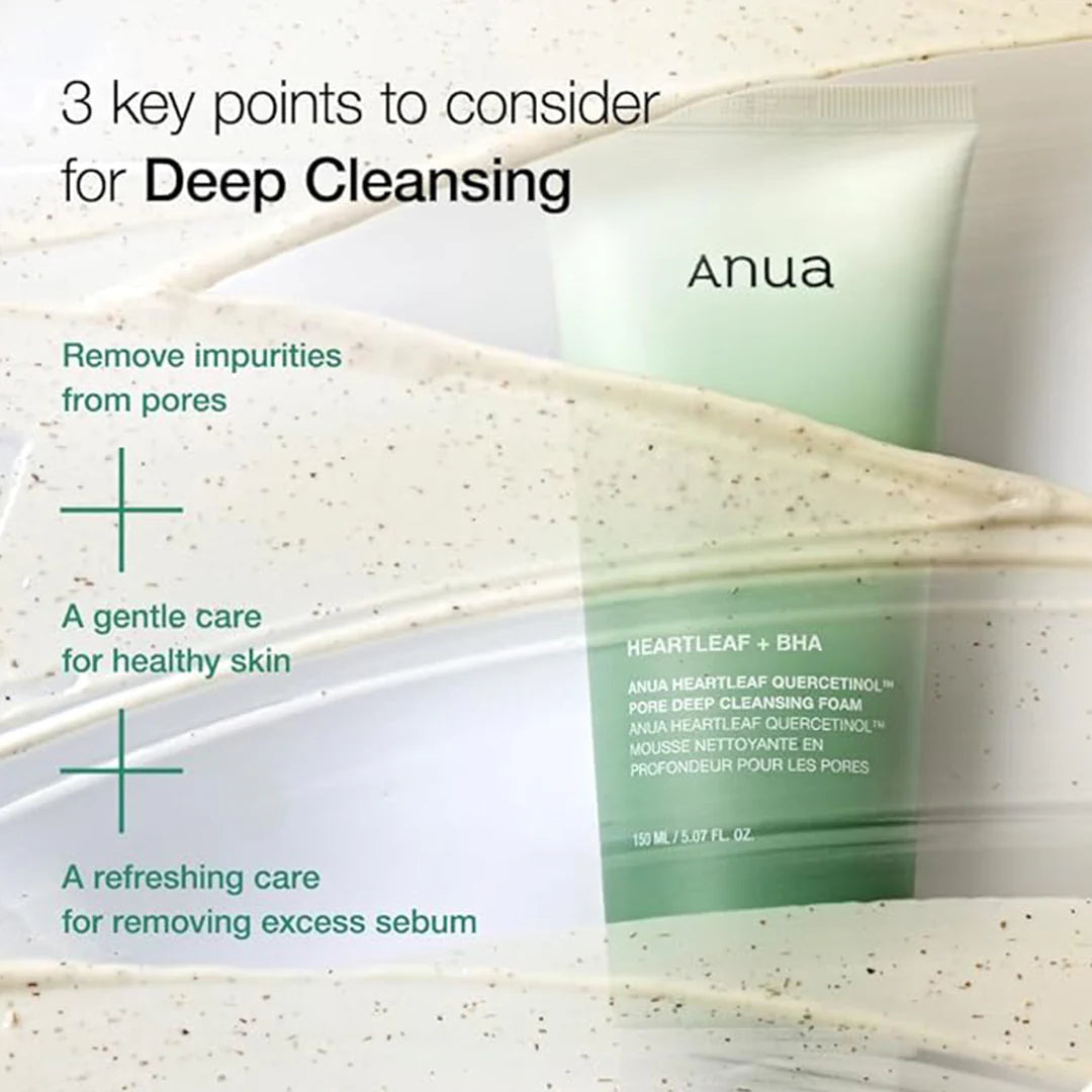 Anua deep cleansing product with text on a white background