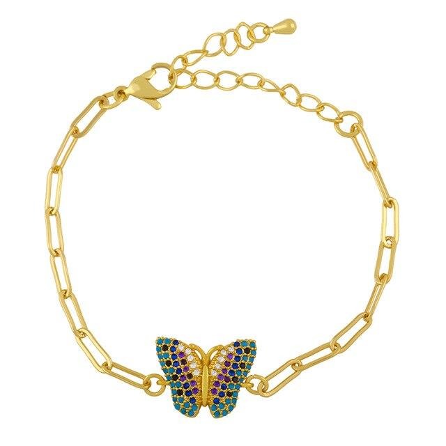 14k Gold & Diamond Double Butterfly Bracelet – Sabrina Design