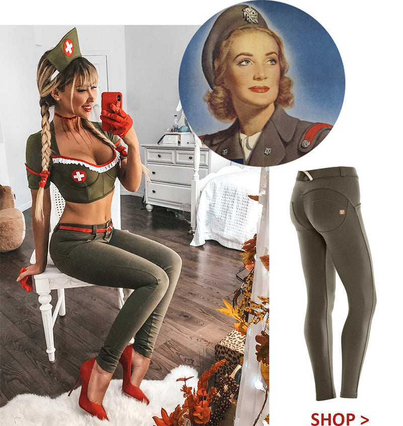 Freddy Pants Halloween Costume Party Woman Army Nurse