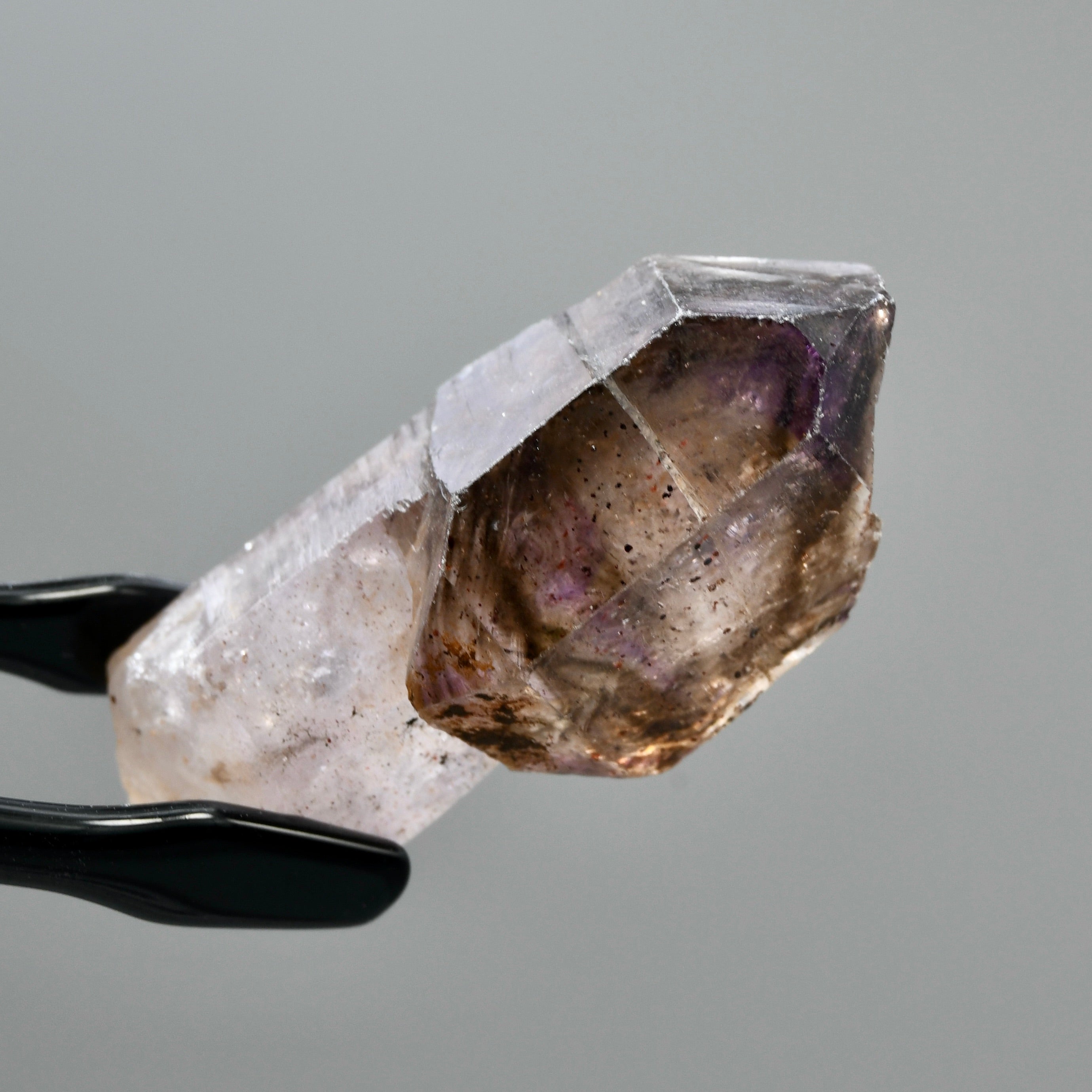 1.7in Elestial Shangaan Amethyst Quartz Crystal Scepter, Gemmy Smoky Chiredzi Amethyst, Zimbabwe f14