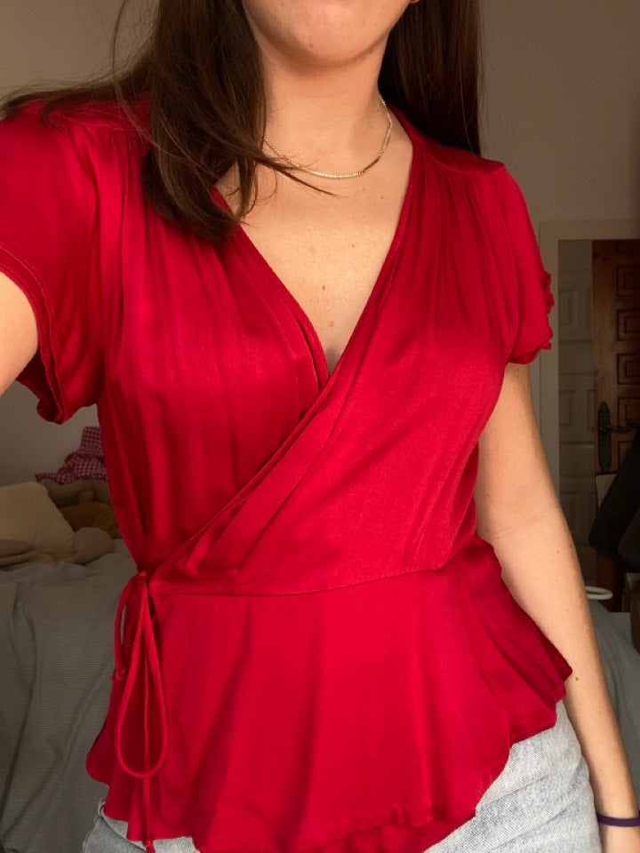 Blusa satinada roja – it.closet