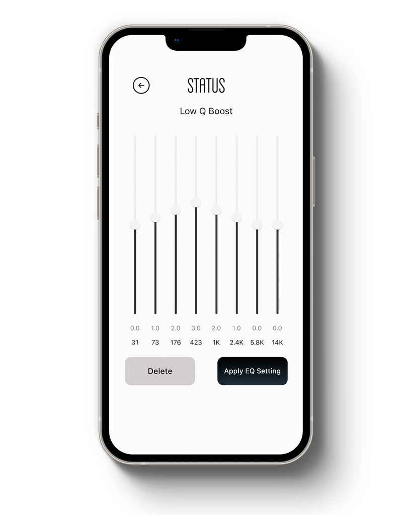 Status Between 3ANC Equalizer App showing a Low Q Boost