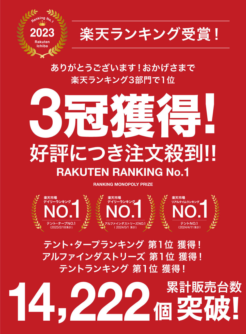 楽天ランキング2冠獲得