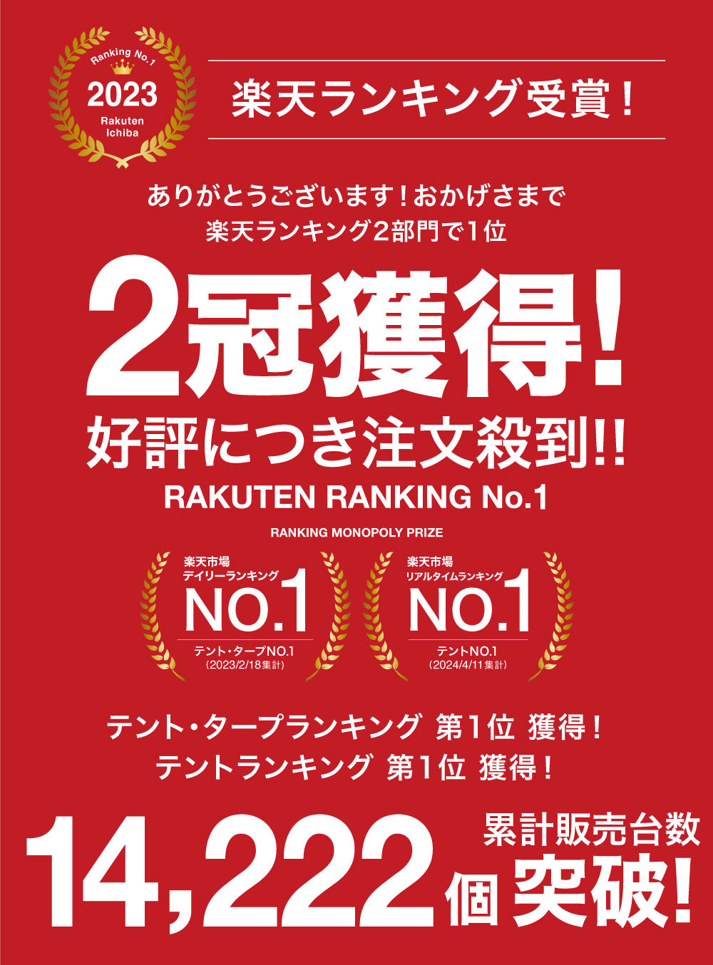 楽天ランキング2冠獲得