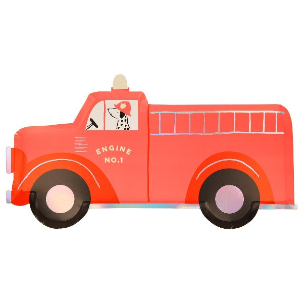 Fire Truck Shaped Party Plate Meri Meri Party