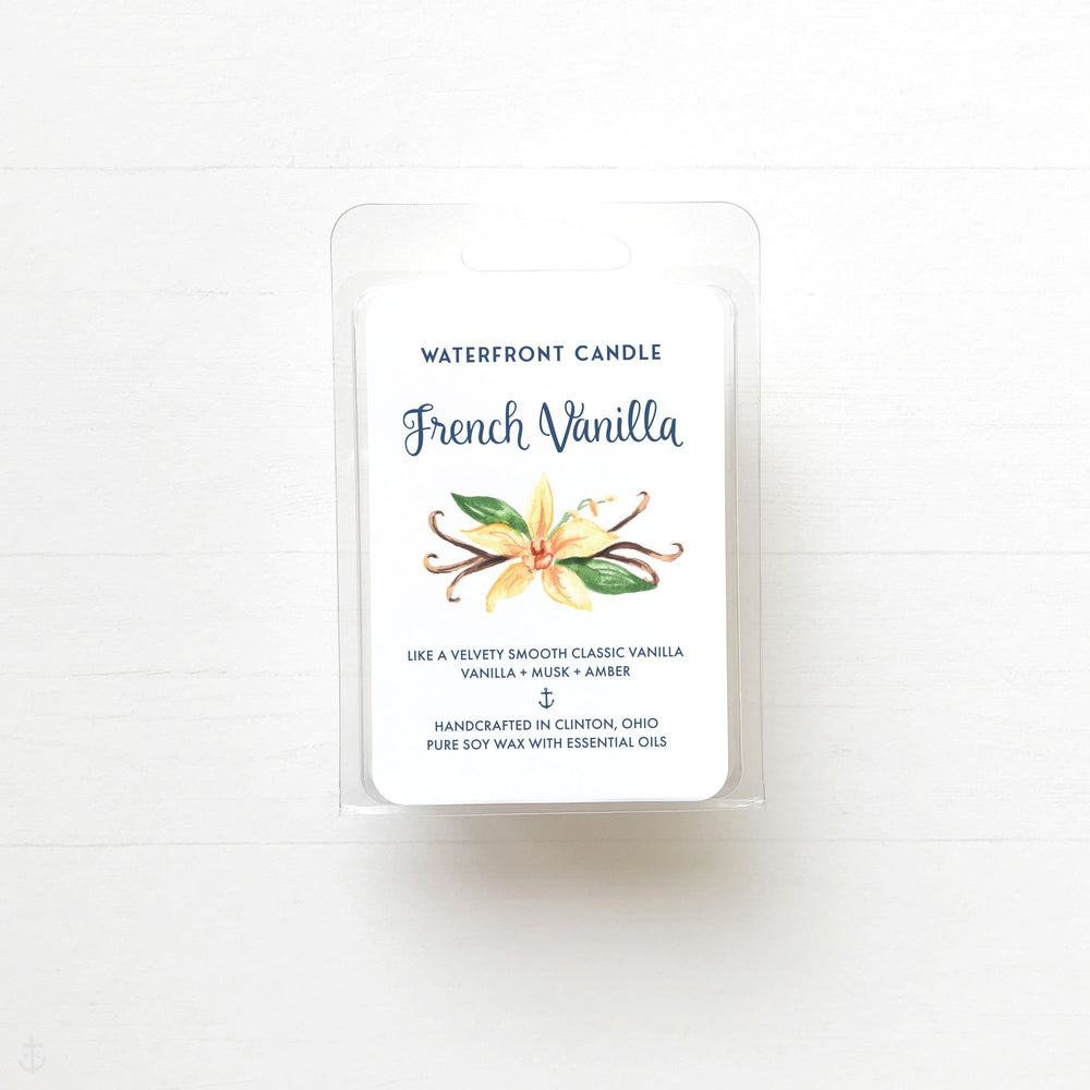 The French Vanilla scented natural soy wax melt by Waterfront Candle