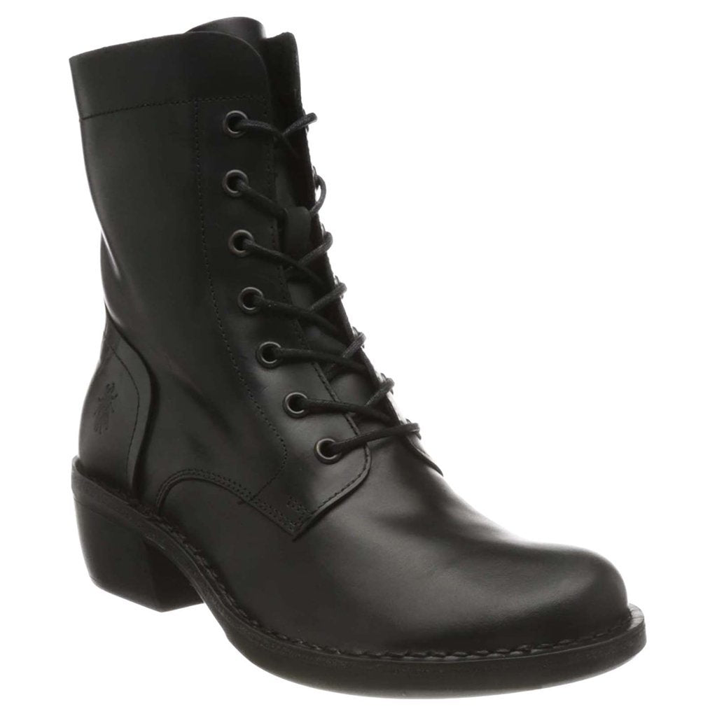 Fly London Roxy Ravi Black leather Womens Lace Up Boots P211094-000
