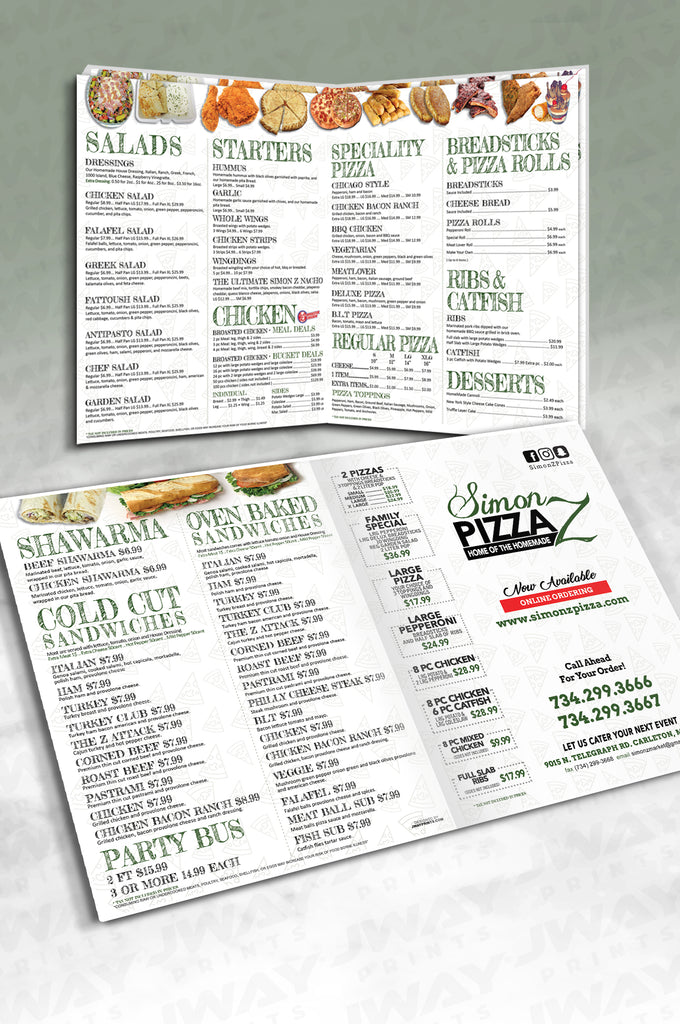 Menus Jwayprints Com