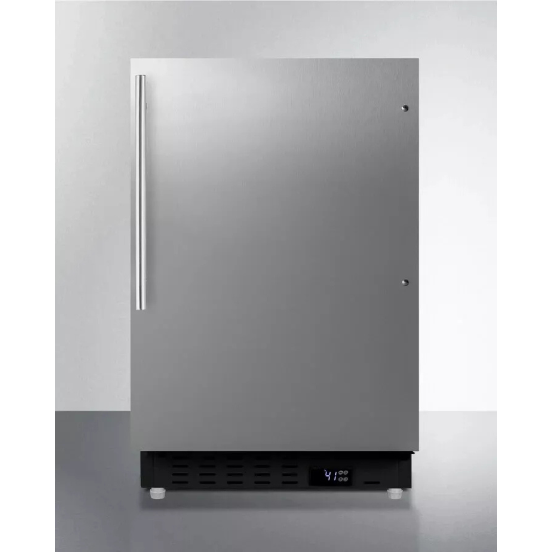 Summit ALR47BCSSHV 21 Inch Built-In All-Refrigerator with 3.53 Cu. Ft. Capacity, Adjustable Glass Shelves, Insulated Door, Open Door/Temperature Alarms, Automatic Defrost, and ADA Compliant