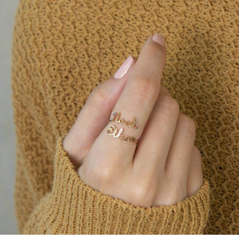 Personalized Double Finger Name Ring - Walmart.com