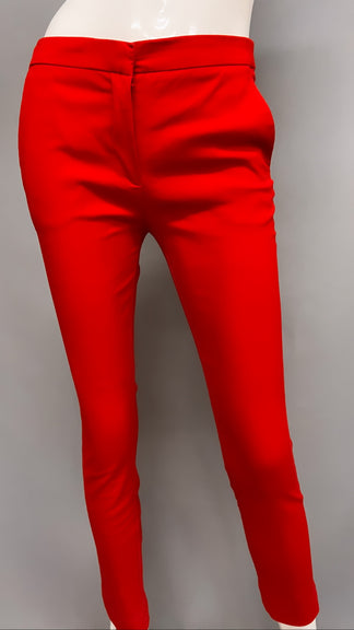ZARA - Pantalones Formales Rojos Con Bolsillos –