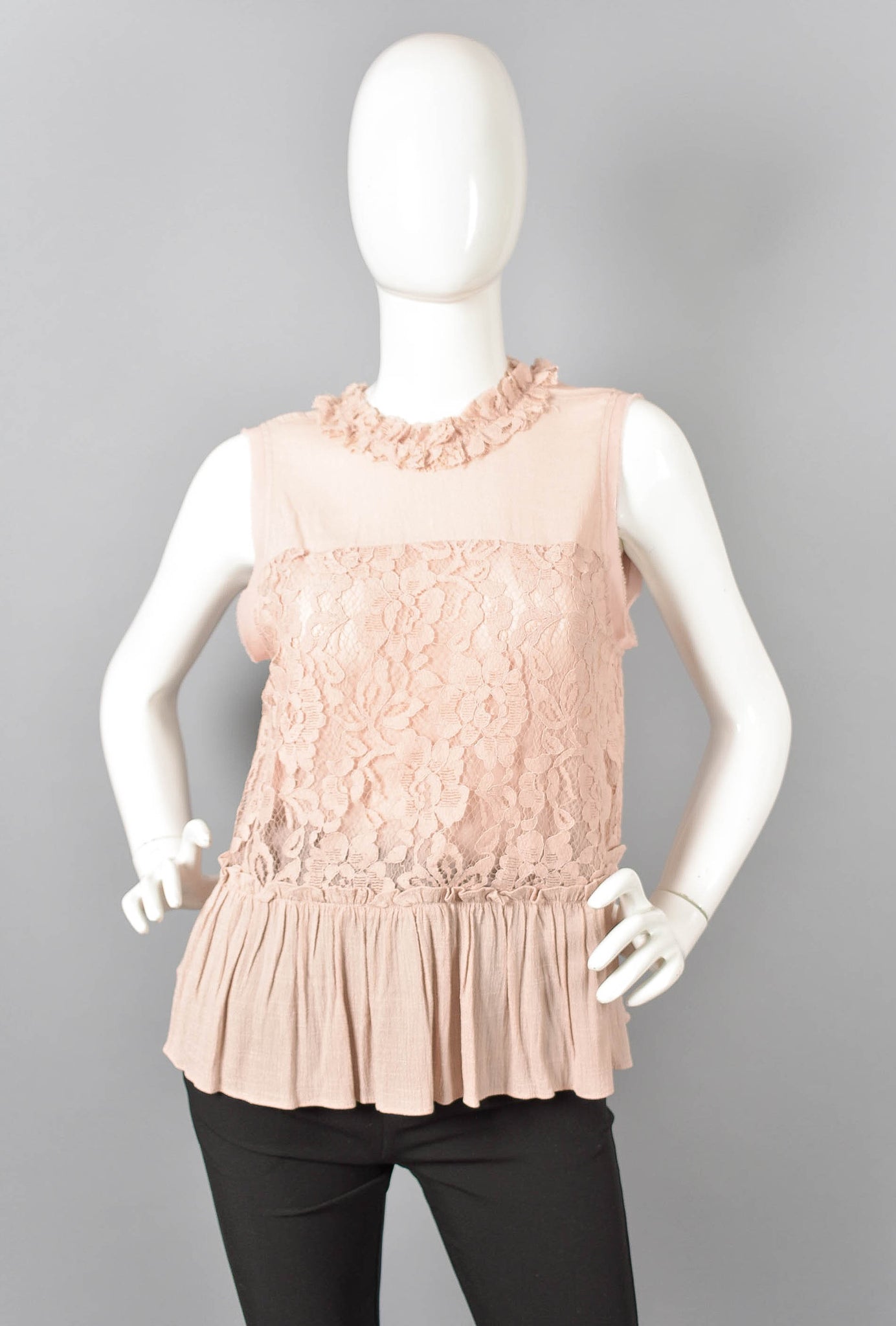 BLUSA ROSA PASTEL ENCAJE / S (2-4) – 