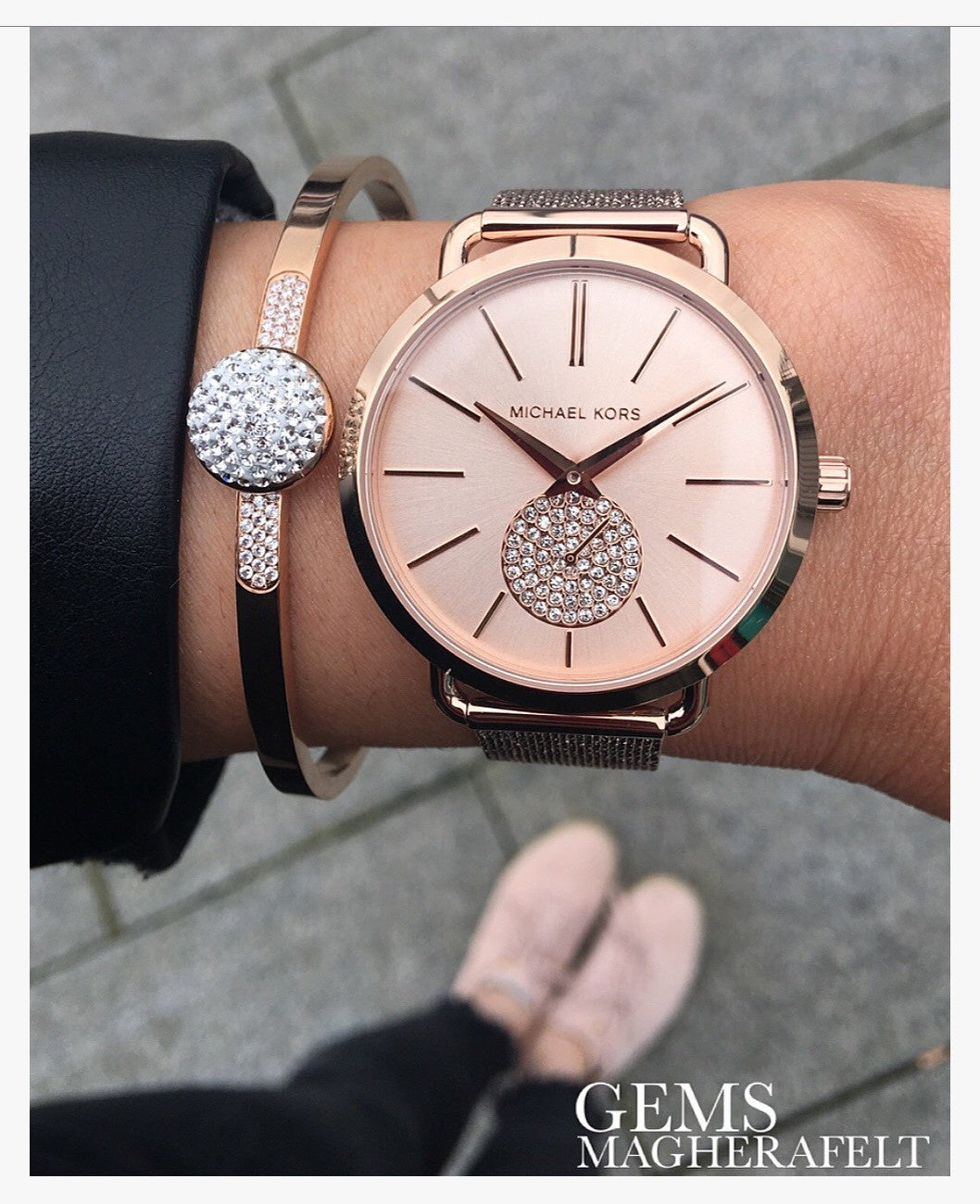 Michael Kors Ladies Ritz Chronograph Two Colour Crystal Bracelet Watch  MK6651  thbakercouk