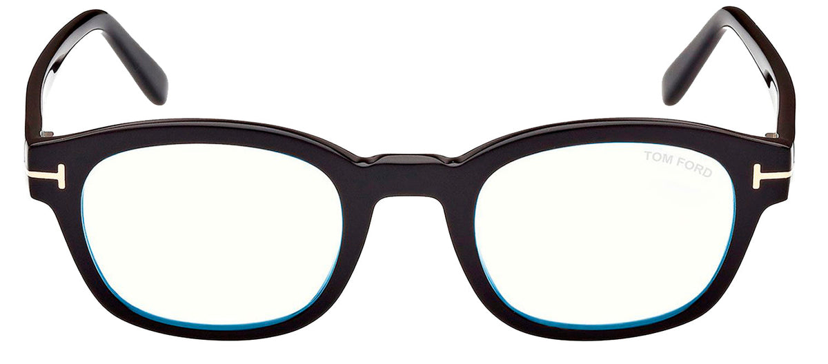 Tom Ford FT 5808-B 001 Square Plastic Black Eyeglasses with Clear Lens –  