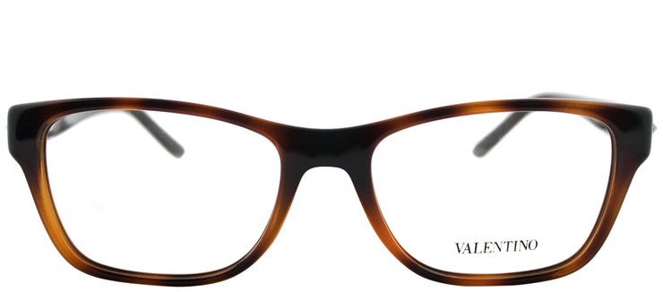 Valentino VL 2696R 725 Rectangle Plastic Tortoise/ Havana Eyeglasses with Demo Lens
