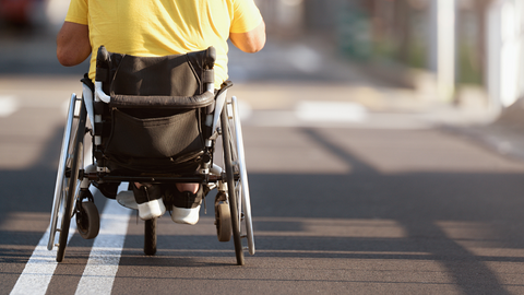 disabled person on a wheelchair