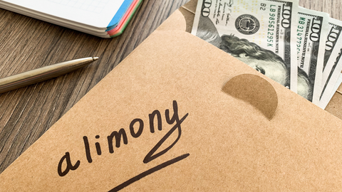 Alimony and envelope with money