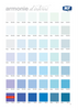 Blue Colour Chart for Purifica, Rigenera and Rifletti Wellness Paint