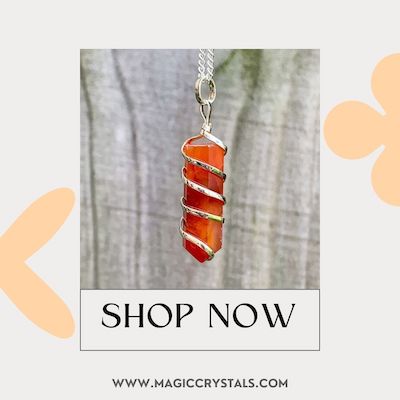 Carnelian-Spiral-Wrapped-Pendant-Necklace-what does carnelian do? - magiccrystals.com
