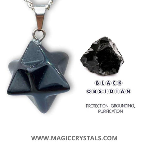 Collar de obsidiana negra