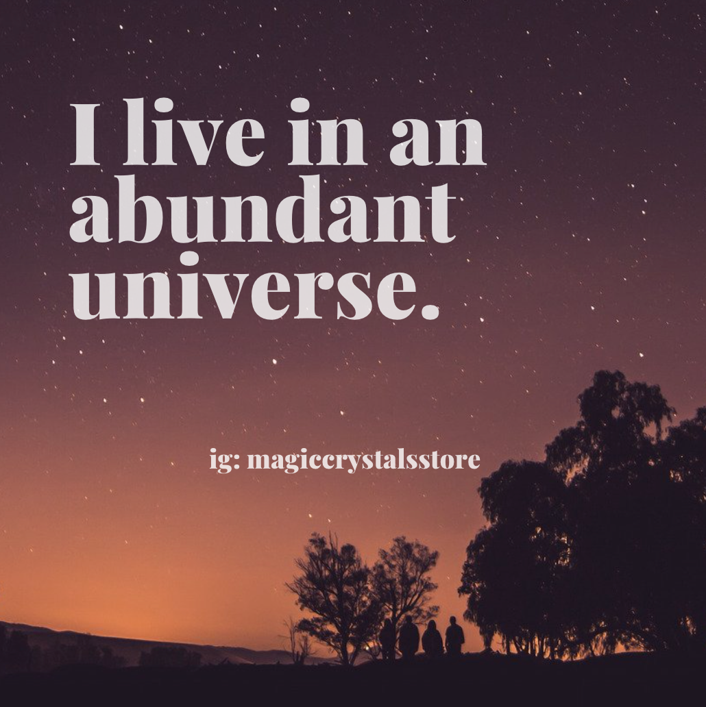 Abundance affirmations to reprogram your mind for success and abundance. I am worthy of abundance. It is safe for me to be wealthy. Being wealthy allows me to live the life I want. I am a money magnet. I attract money easily every day.  - Magic Crystals - magiccrystals.com