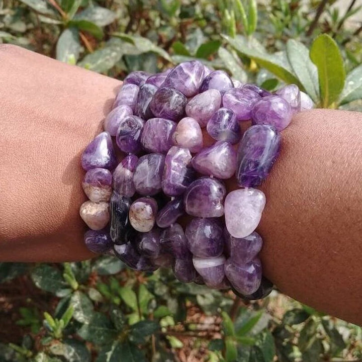 Tumbled Amethyst Bracelet - Purple Healing Bracelet - Purple Jewelry - Magic Crystals