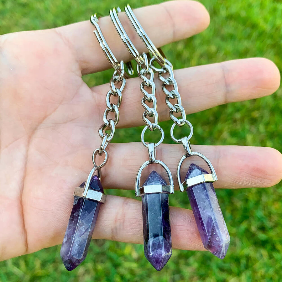 Amethyst Double Point Keychain - Magic Crystals - Benefits of wearing amethyst