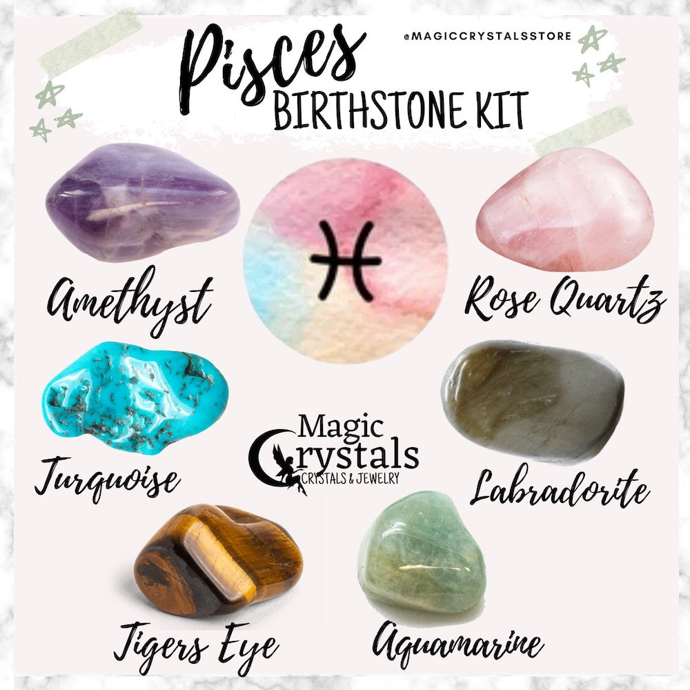Pisces Zodiac Crystal Set - Crystals for Pisces - Magic Crystals