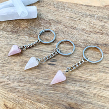 Cargar imagen en el visor de la galería, ROSE QUARTZ KEYCHAIN. Rose Quartz is the stone of universal and unconditional love. Rose Quartz Single Point Keychain - Crystal Keychain at Magic Crystals. Free shipping available. We carry a wide variety of keychains, gemstones, bracelets, earrings and handmade jewelry.

