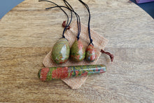 Load image into Gallery viewer, Unakite Yoni Eggs Set and Massage Wand-YONI EGGS-Magic Crystals
