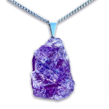 Cargar imagen en el visor de la galería, Raw Amethyst Pendant Necklace - Amethyst Jewelry - Magic Crystals
