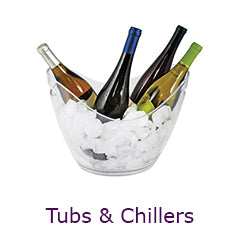 Tub, Ice Buckets, Cubes, and Drink Chiller Collection at Annette's Décor