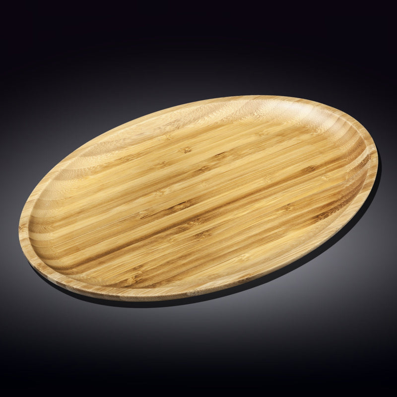 Set of 3 Natural Bamboo Oval Platters