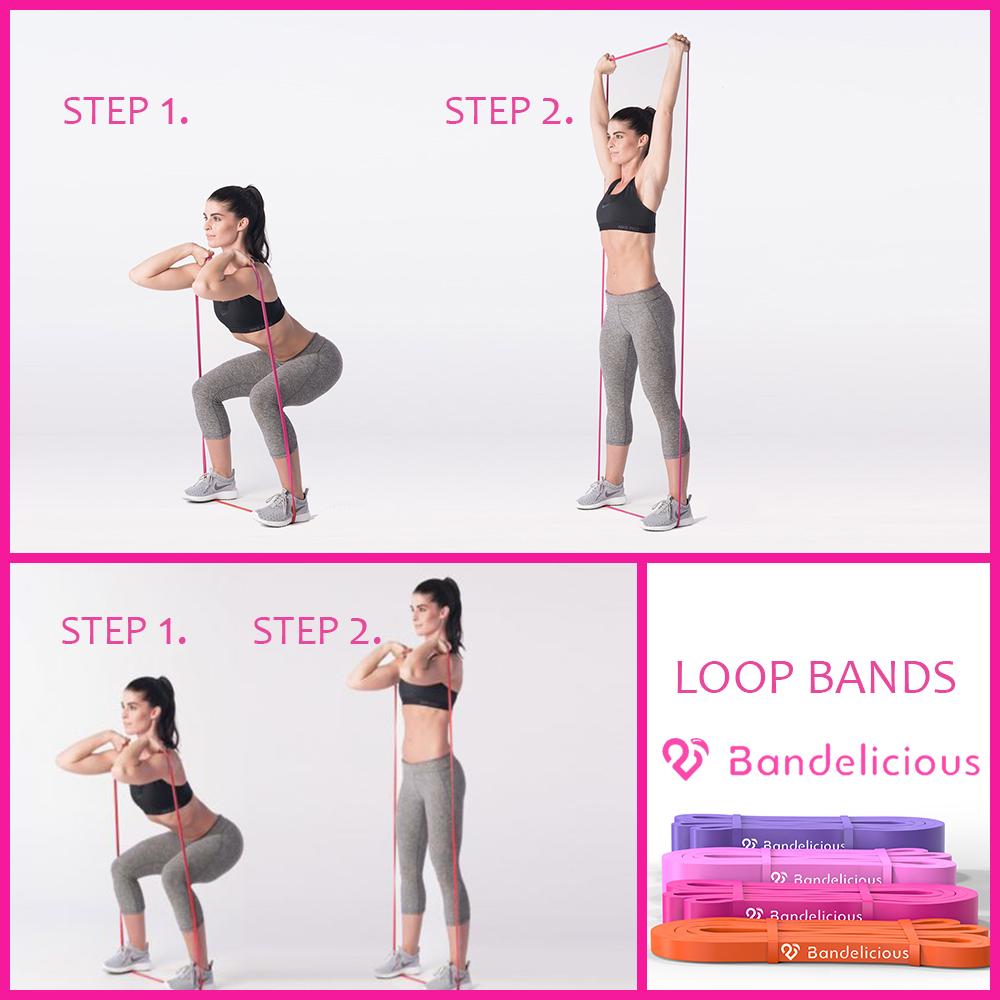 Bandelicious Heavy Duty Resistance Band Set Of 4 Bands For