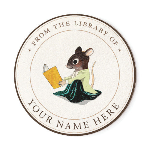 Reading Mouse Ex Libris Medallions By Felix Doolittle