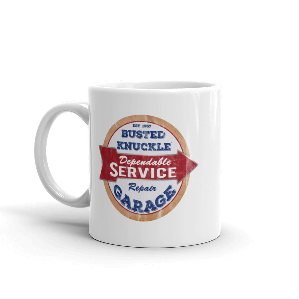 Busted Knuckle Garage Old Car Repair Coffee Mug - Busted Knuckle