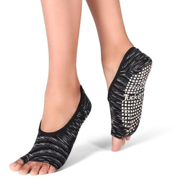 Toeless Grippy Yoga Socks, Black - Double Pack Black